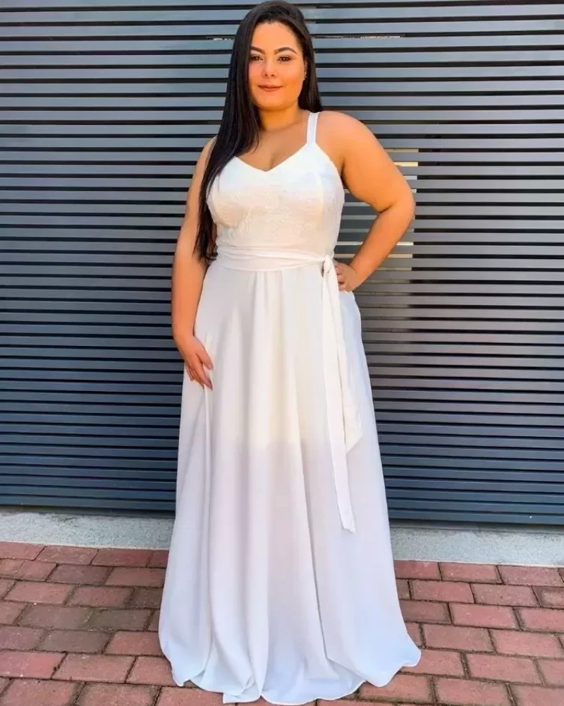 Vestido de noivas Simples Off White Madri 