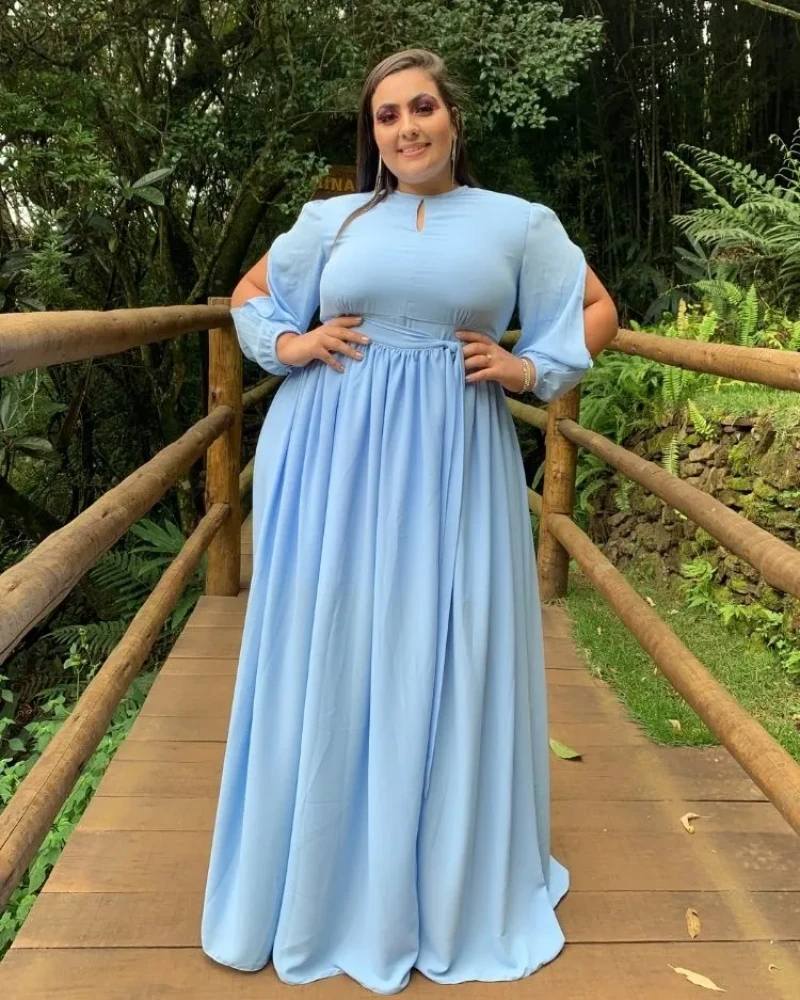 Vestido Fabiana Madrinha de Casamento Azul Serenity