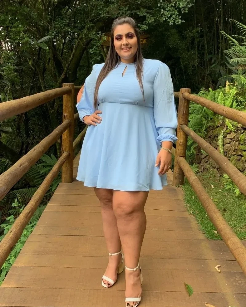 Vestido Curto Fabi Azul Serenity