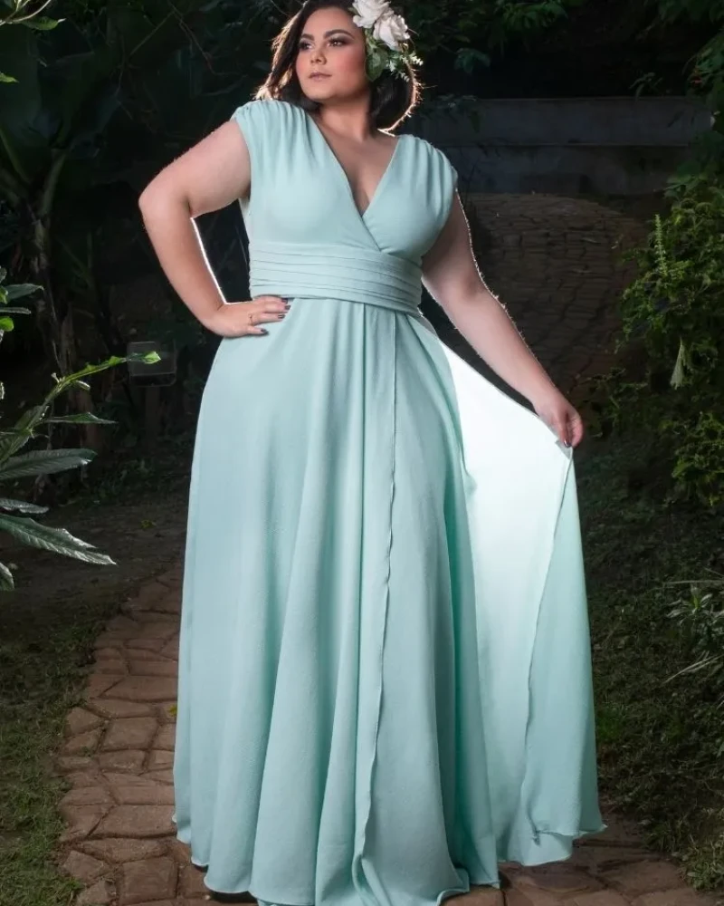 Vestido Madrinha Casamento Alice Fan Verde Menta