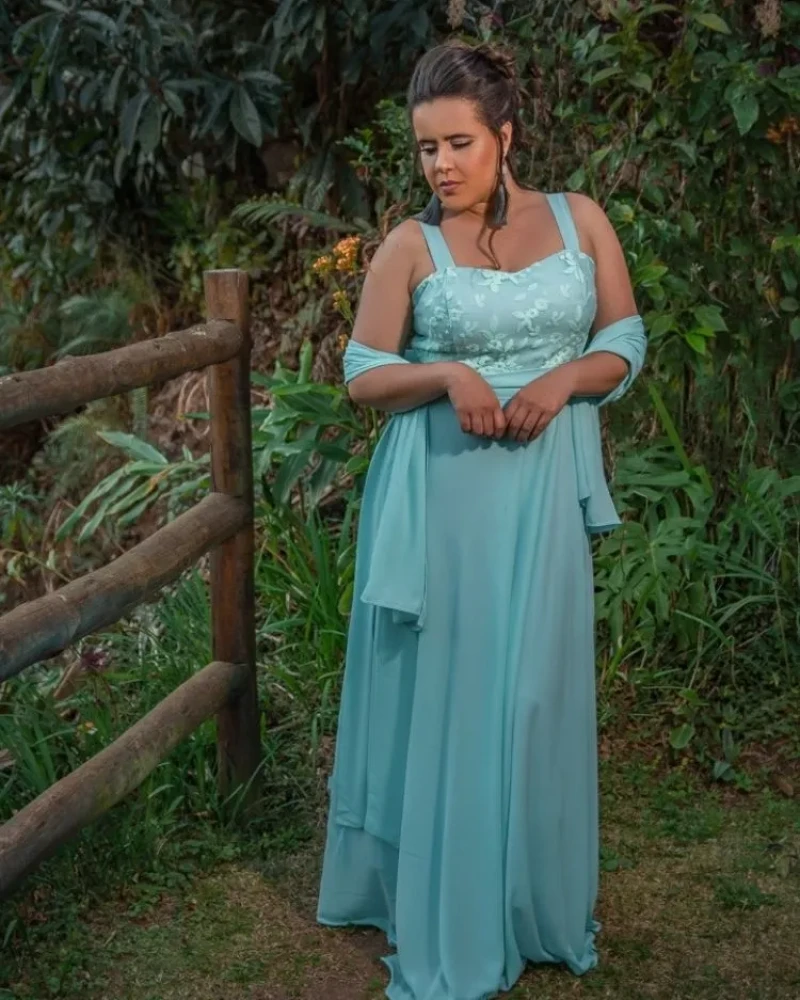 Vestido Simples Madri  Verde Tiffany Claro