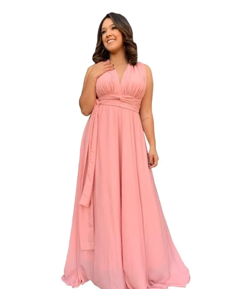 Vestido Madrinha de Casamento Multiformas Anathan Rosê