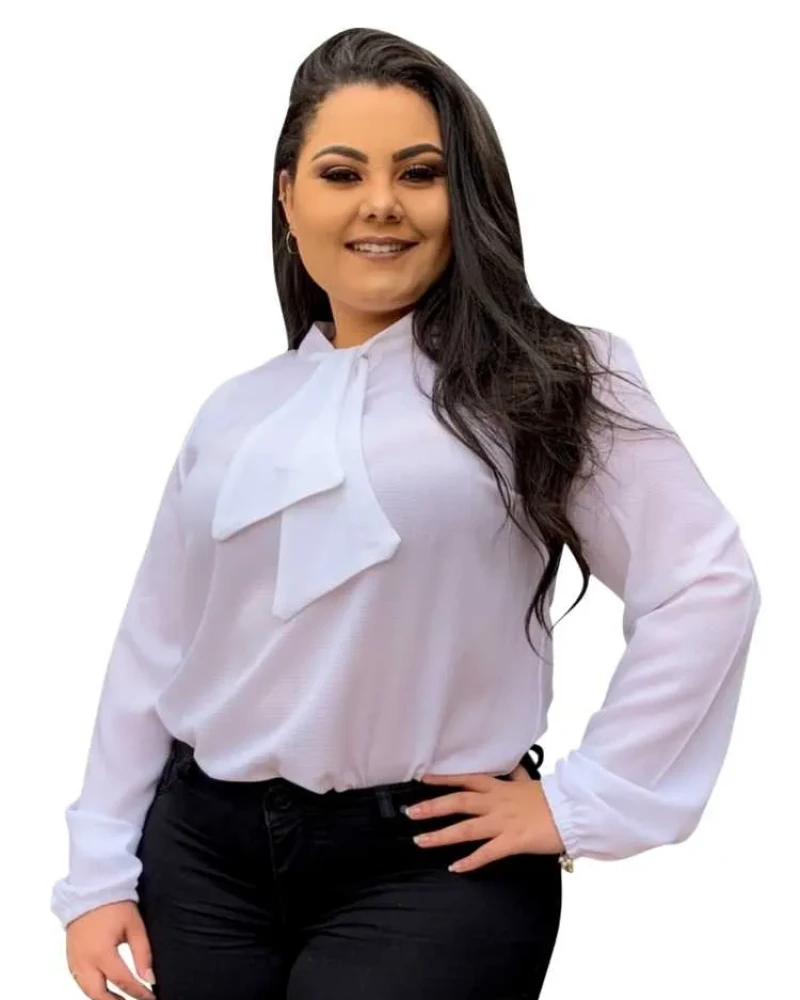 Blusa Gola Laço TNM Collection Branco