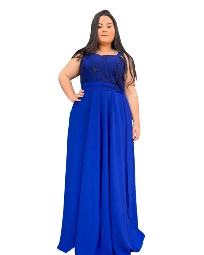 Vestido Simples Madri Azul Royal