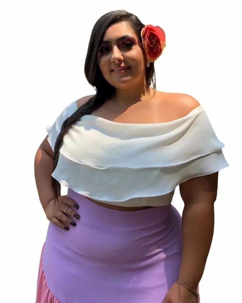 Cropped Modelo Ciganinha Branco