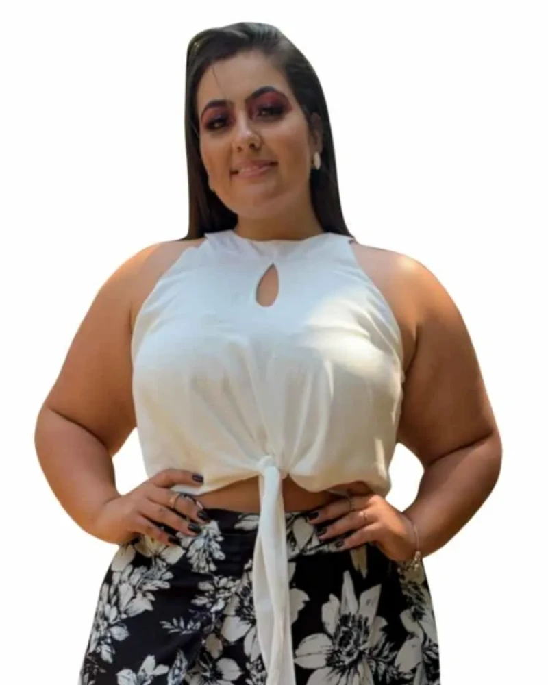 Blusa com Amarração na Cintura Branco