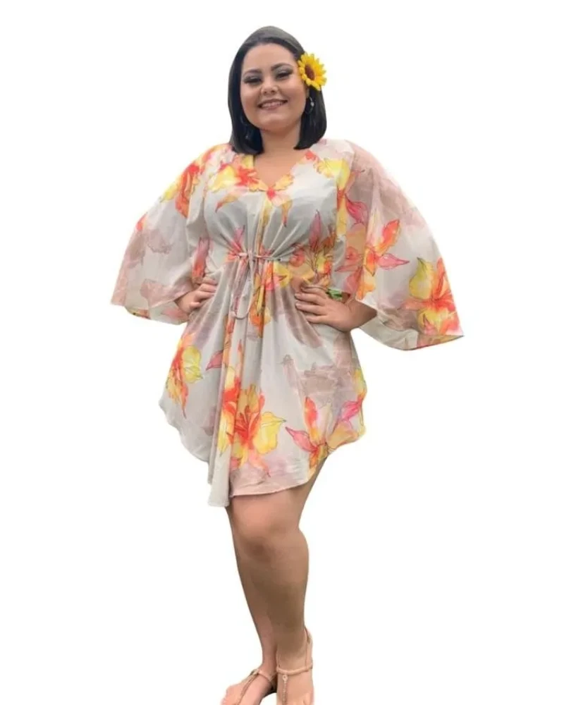 Vestido Curto Kimono Kamila Itacolomi Floral