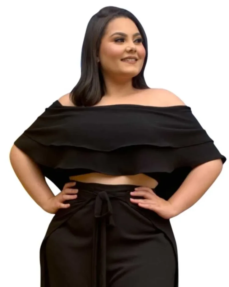 Cropped Modelo Ciganinha Preto