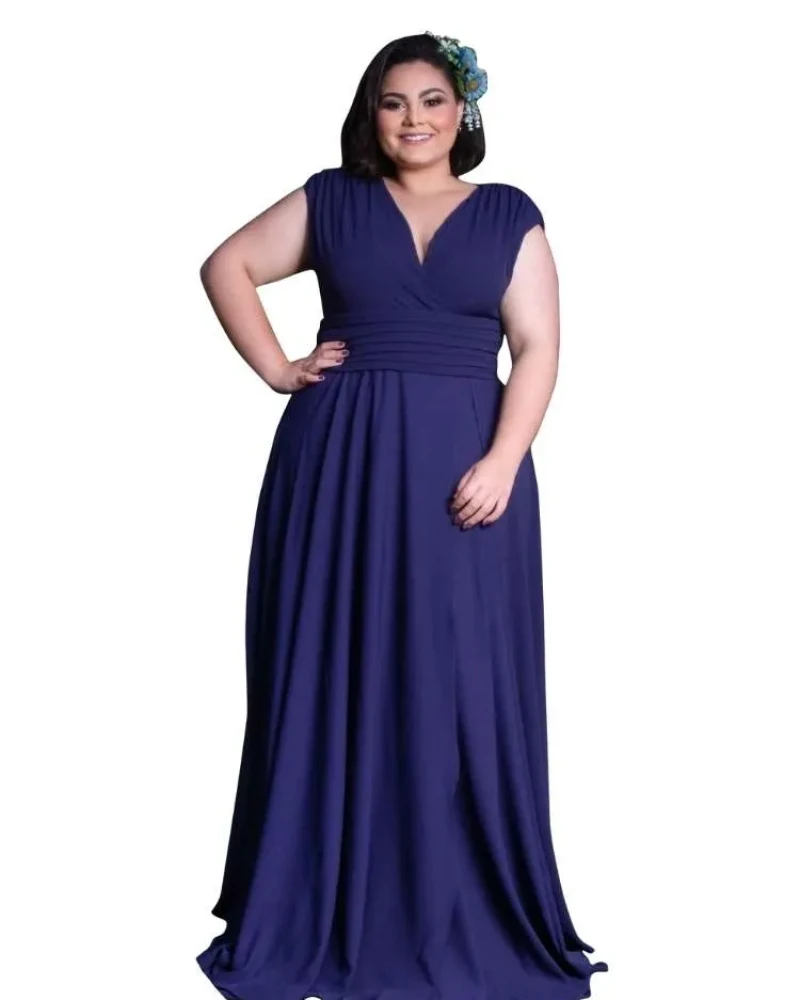 Vestido Madrinha Casamento Alice Fan Azul Marinho