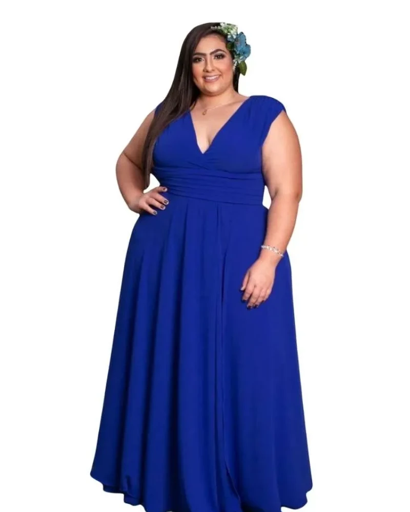 Vestido Madrinha Casamento Alice Fan Azul Royal