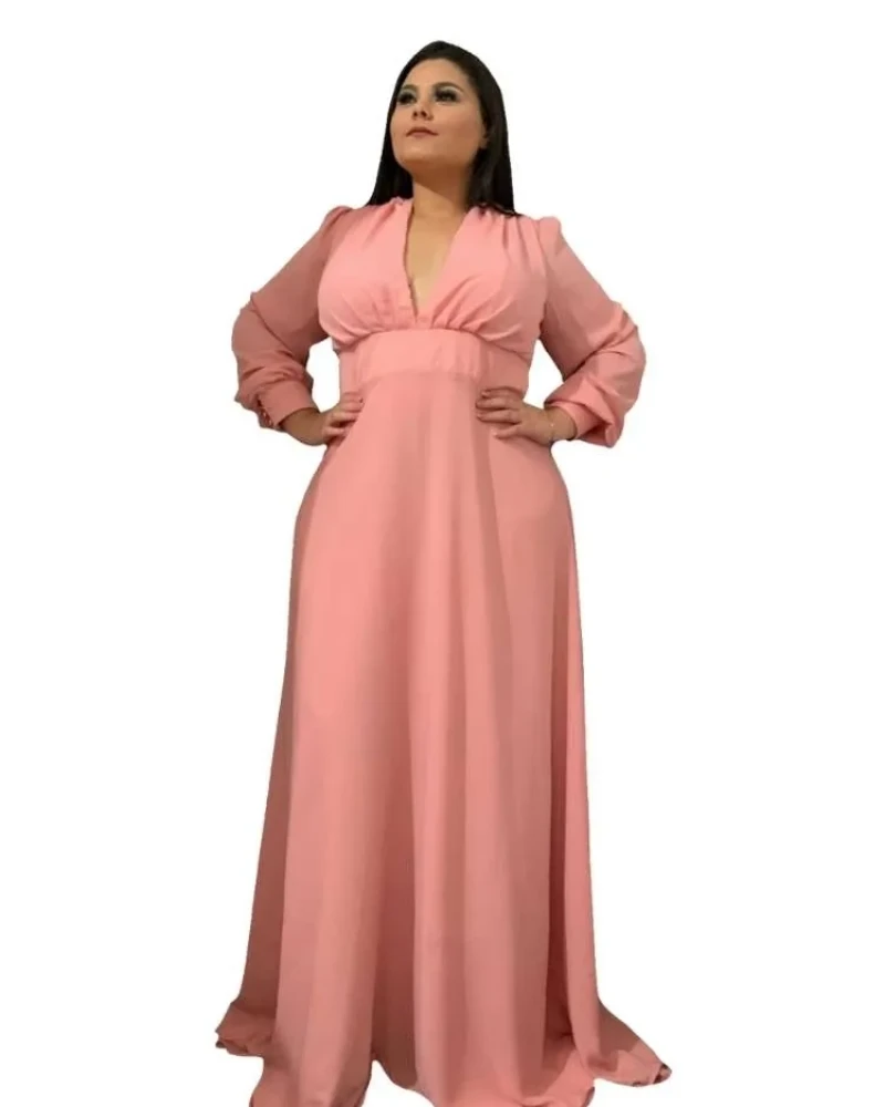 Vestido Longo de Festa Modelo Caroline Rosê