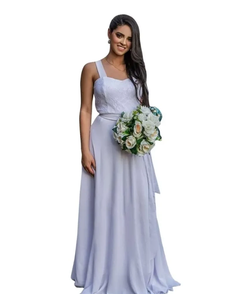 Vestido Simples de Noiva Madri Branco