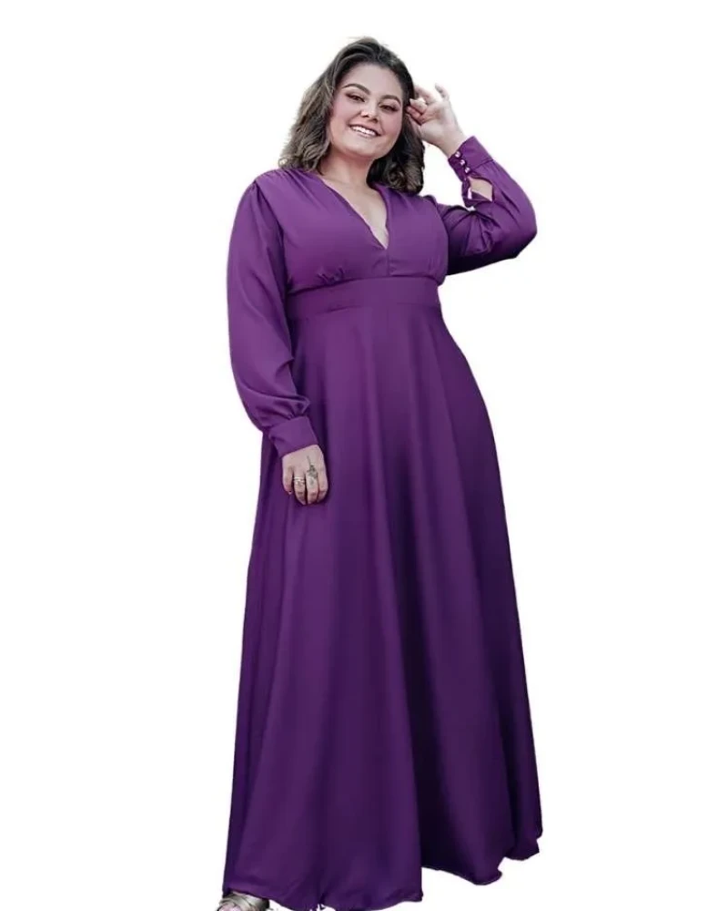  Vestido Longo de Festa Caroline Marsala Uva