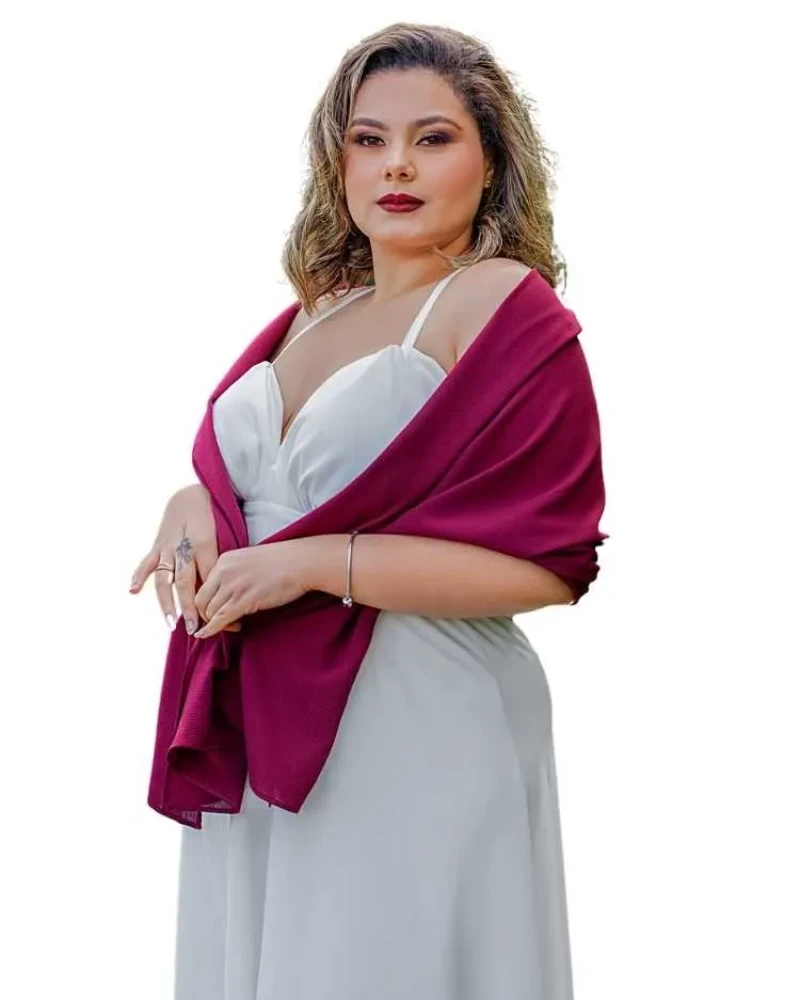 Echarpe para Vestido de Festa Marsala