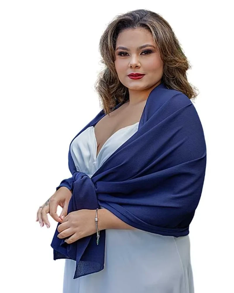 Echarpe para Vestido de Festa Azul Marinho