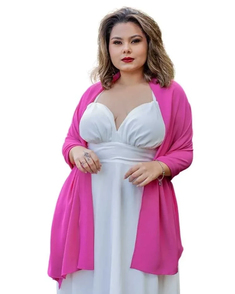 Echarpe para Vestido de Festa Rosa Pink