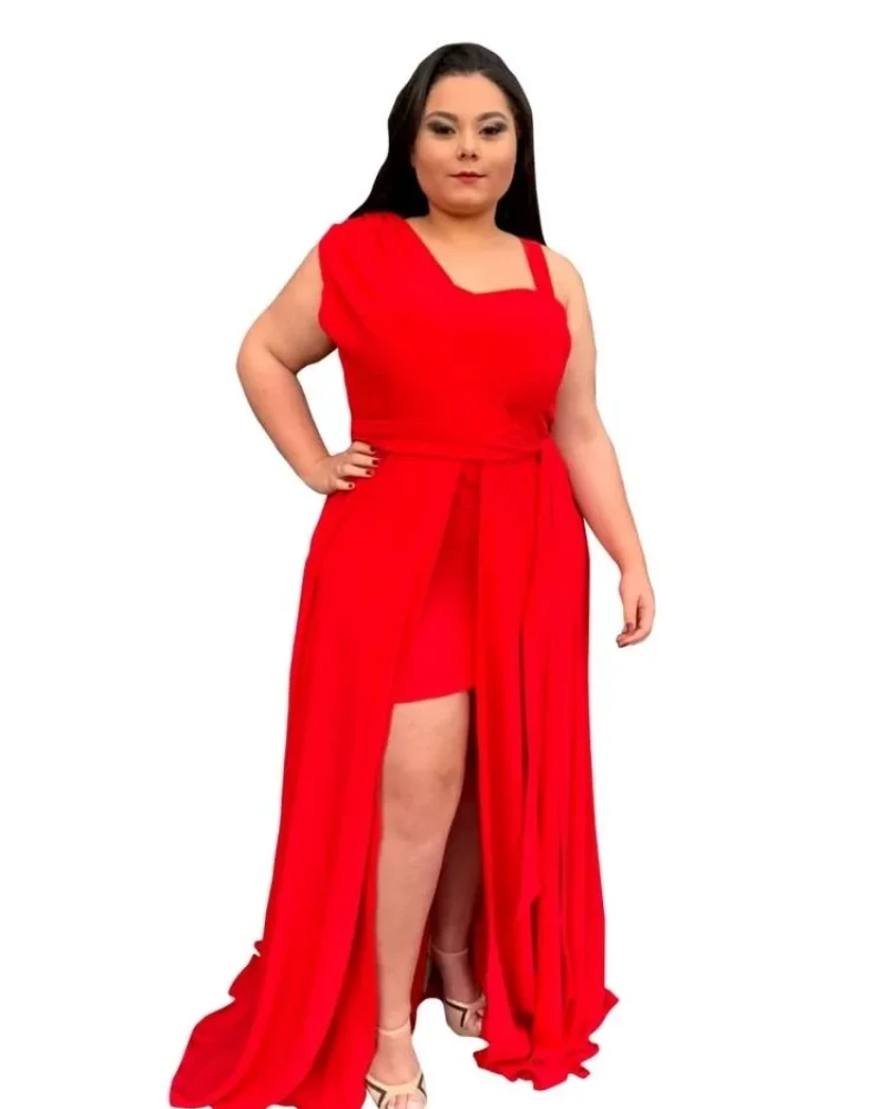 Vestido Madrinha Casamento Vermelho Plus Size Areta