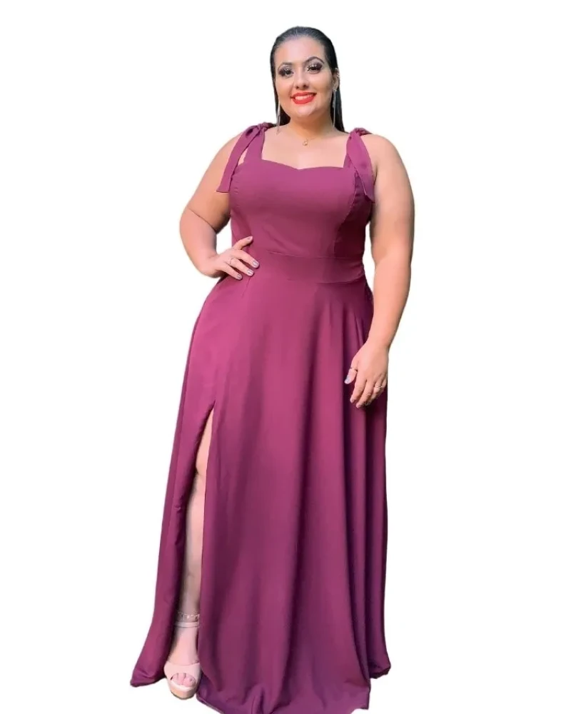 Vestido de Madrinha Ana Julia Marsala Uva Fosco
