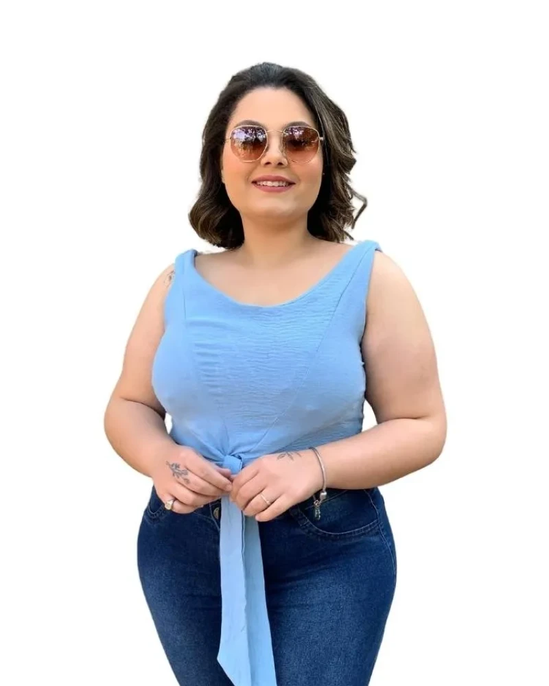 Cropped West Azul Bebê