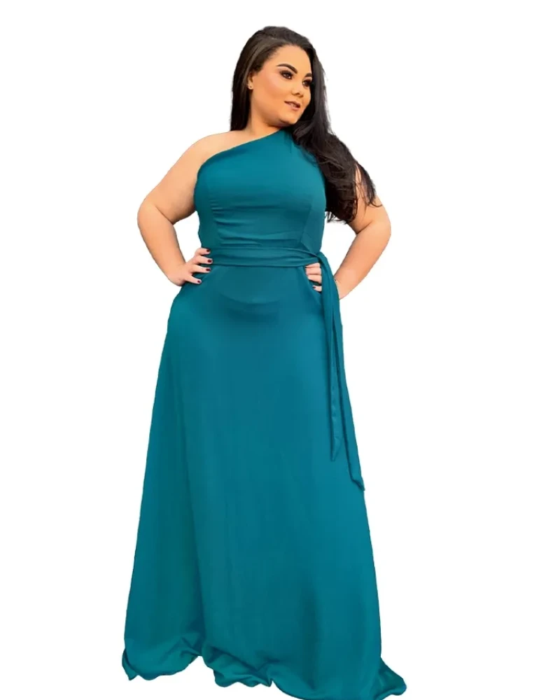 Vestido Madrinha de Casamento Sober Azul Petróleo
