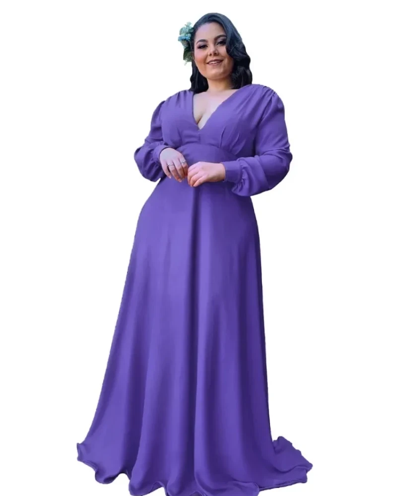 Vestido Longo de Festa Caroline Lilás Intenso