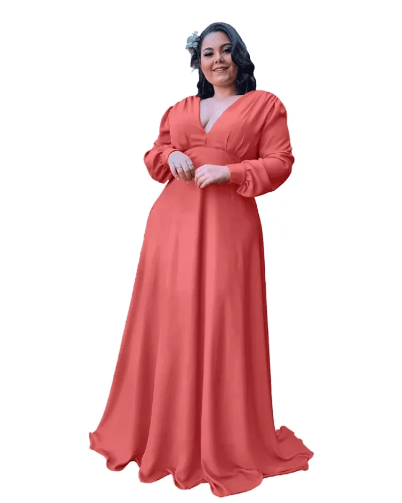 Vestido Longo de Festa Caroline Rosa Envelhecido
