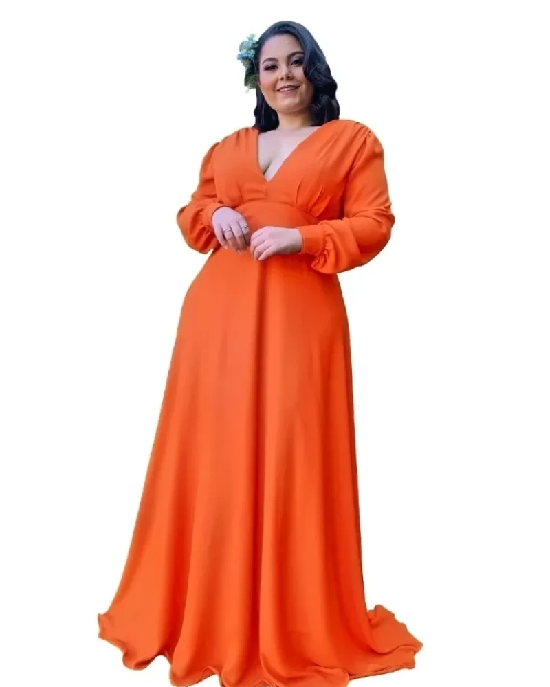 Vestido Longo de Festa Caroline Laranja