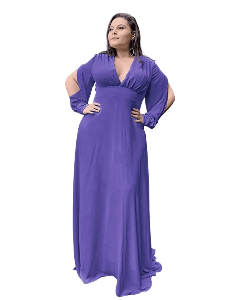 Vestido Longo de Festa Solange Lilás Intenso