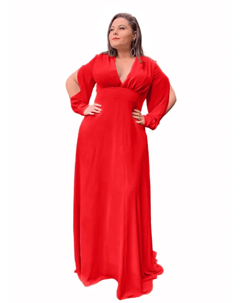 Vestido Longo de Festa Solange Vermelho Cardeal