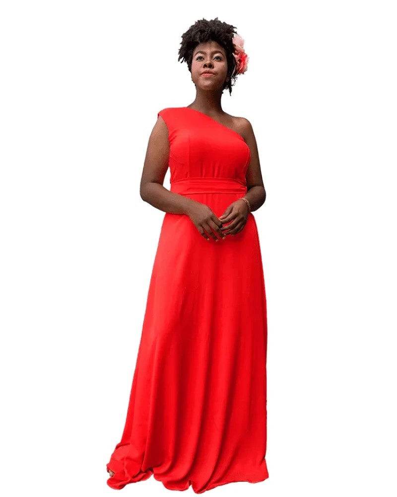 Vestido Madrinha de Casamento Sober Vermelho 