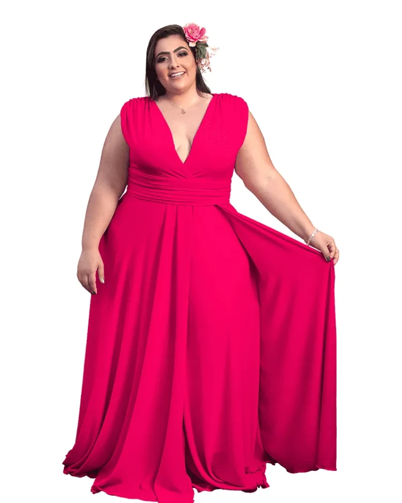 Vestido Madrinha Casamento Alice Fan Rosa Pink