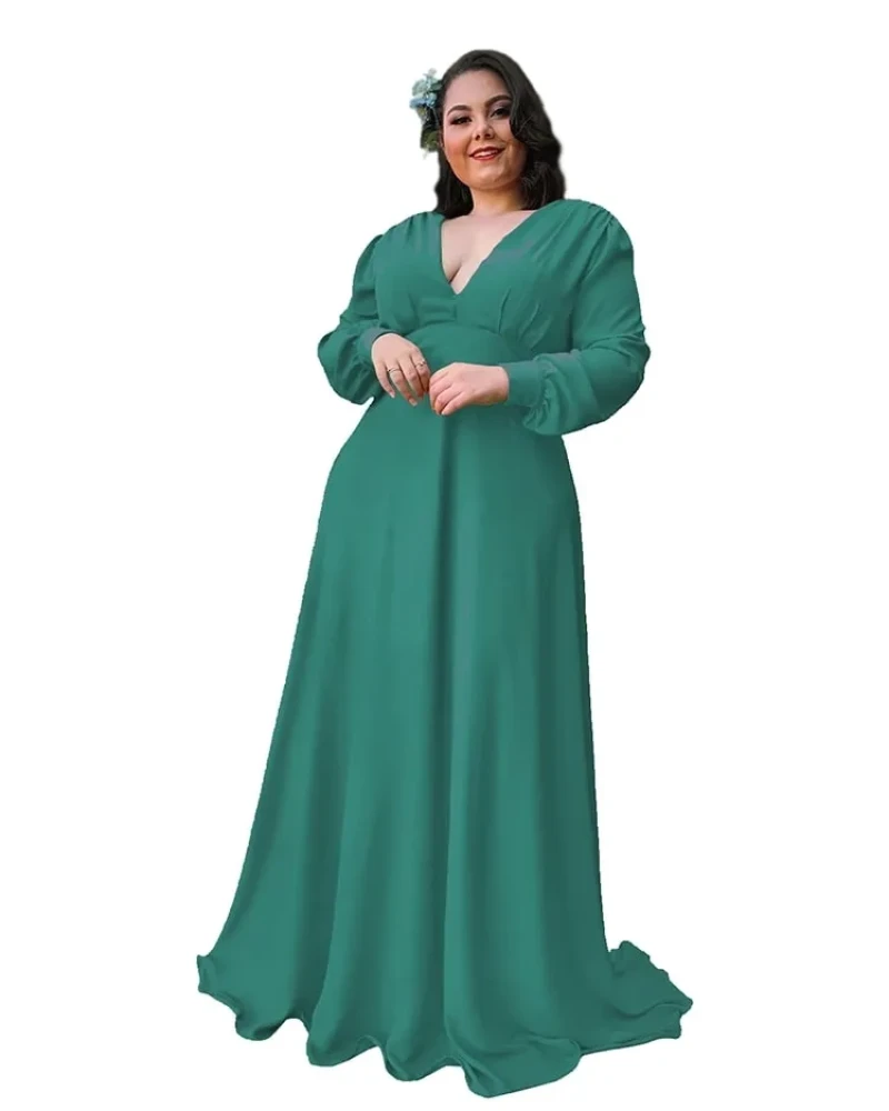 Vestido Longo de Festa Caroline Verde Esmeralda