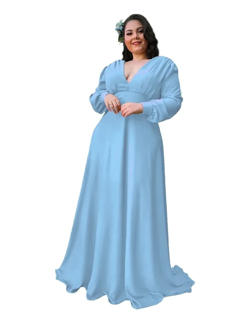 Vestido Longo de Festa Caroline Azul Serenity