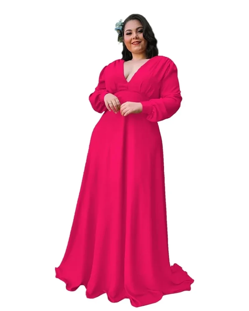 Vestido Longo de Festa Caroline Rosa Pink