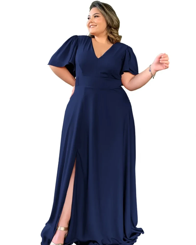 Vestido Madrinha de Casamento Azul Marinho Linara