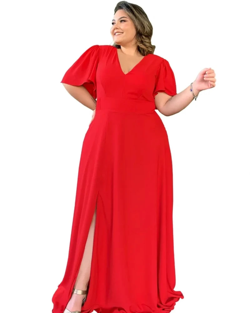 Vestido Madrinha de Casamento Vermelho Linara