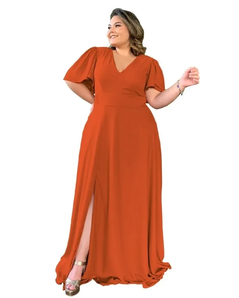 Vestido Madrinha de Casamento Terracota Intenso Linara