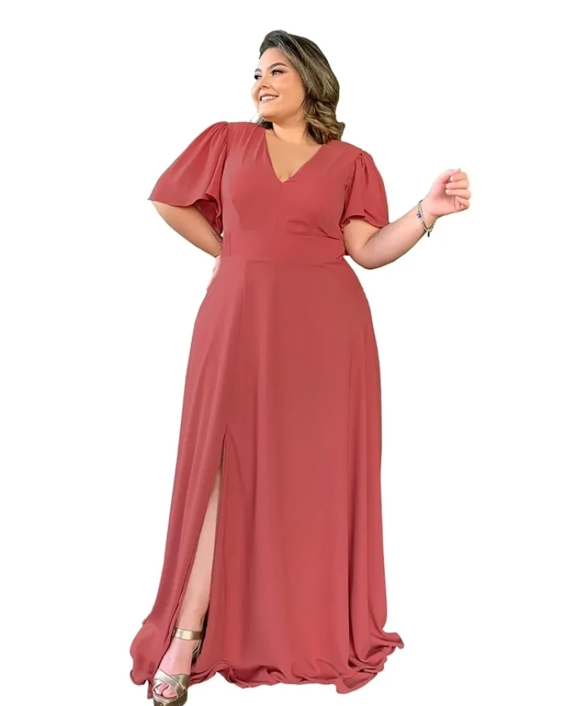 Vestido Madrinha de Casamento Rosa Envelhecido Linara