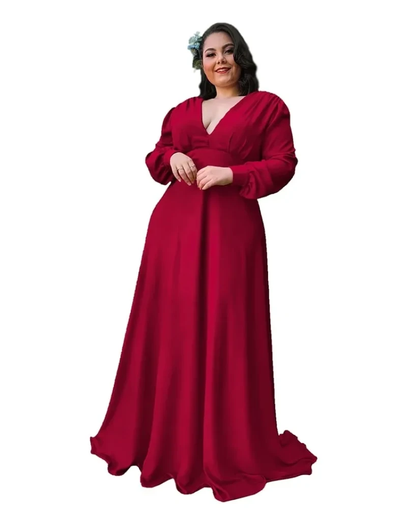 Vestido Longo de Festa Caroline Marsala