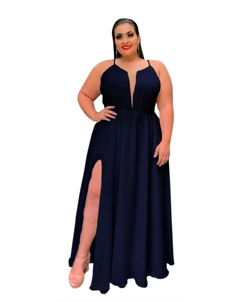 Vestido Longo de Festa Azul Marinho Perfect