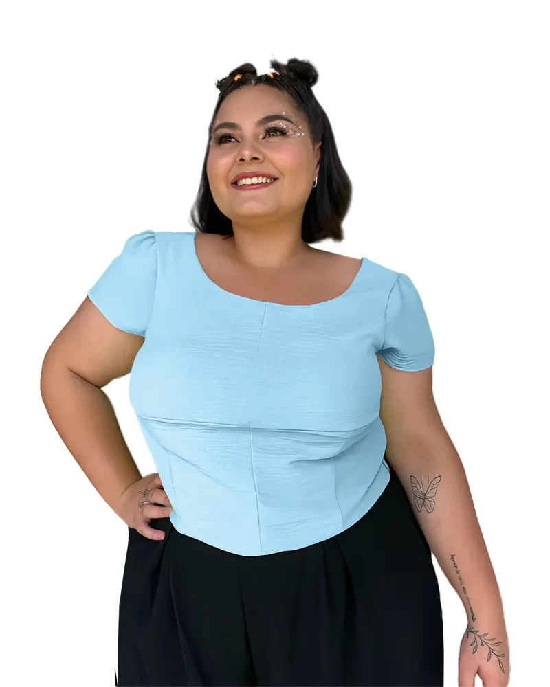Cropped Ariana Azul Serenity