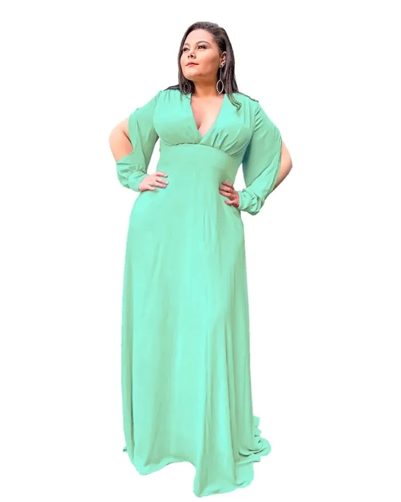 Vestido Longo de Festa Solange Verde Limão