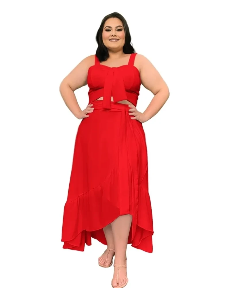 Conjunto Naninha Saia Envelope Vermelho