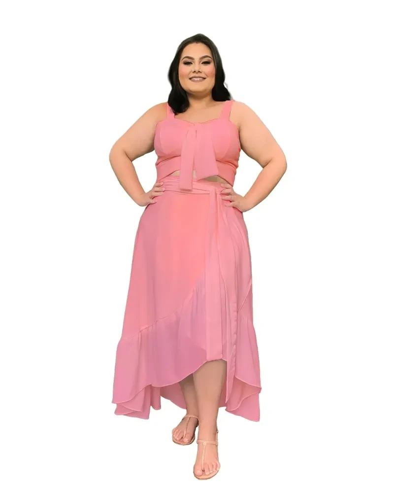 Conjunto Naninha Saia Envelope Rosê