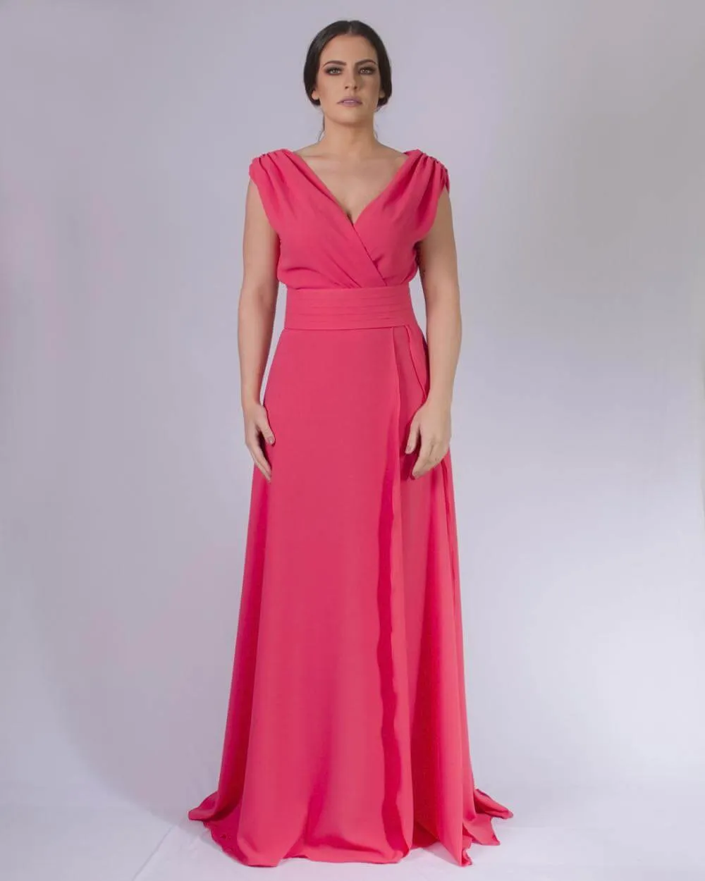 Vestido Madrinha Casamento Alice Fan Salmão