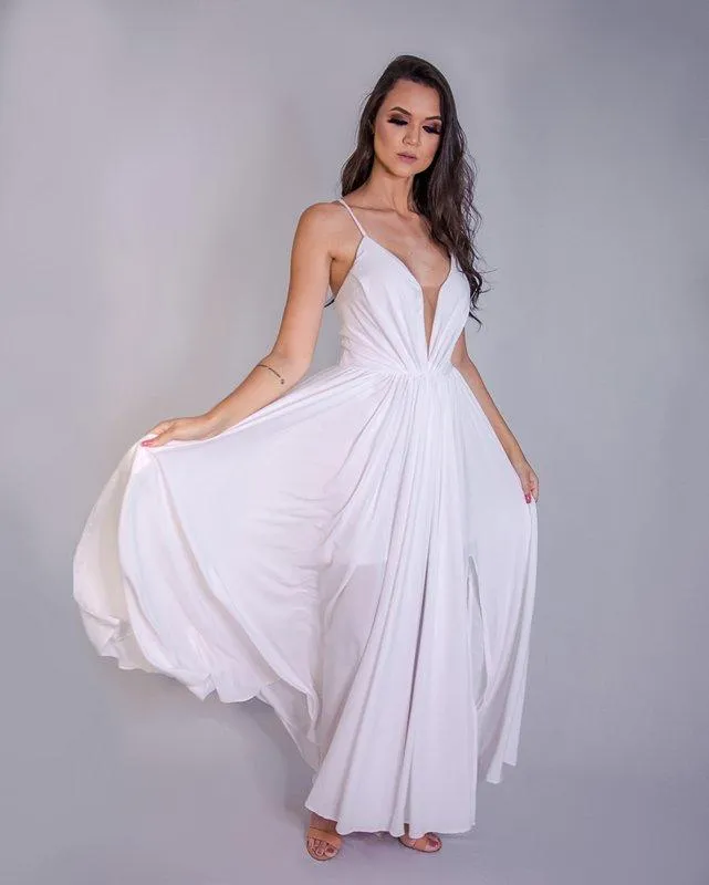 Vestido Longo Crepe Perfect Noiva Branco 
