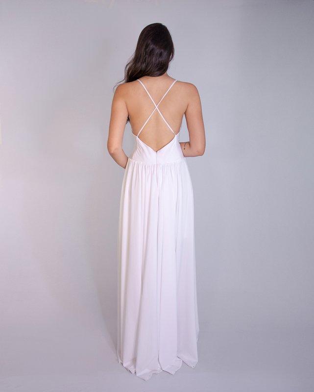 Vestido Longo Crepe Perfect Noiva Branco 