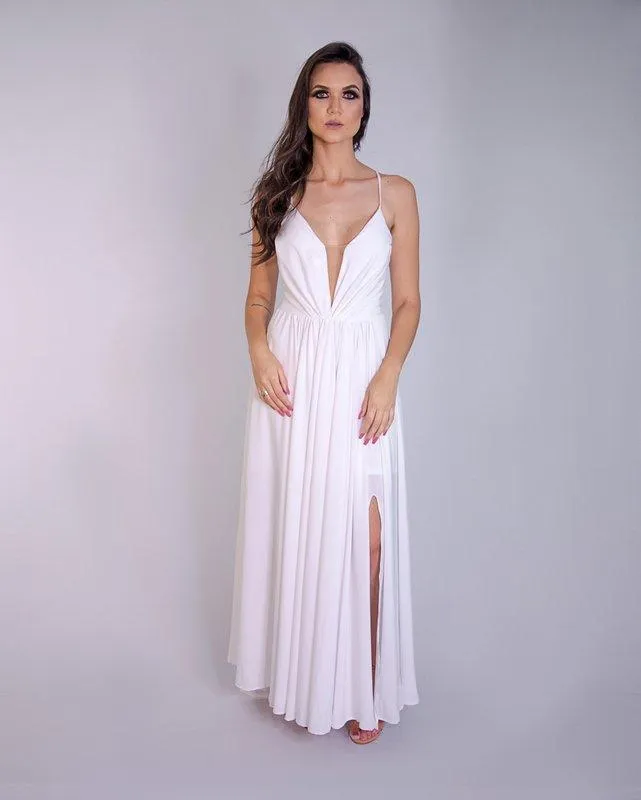 Vestido Longo Crepe Perfect Noiva Branco 