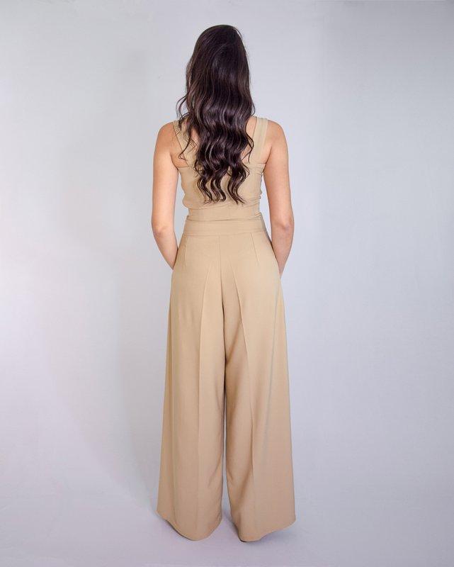 Conjunto Cropped e Calça Pantalona