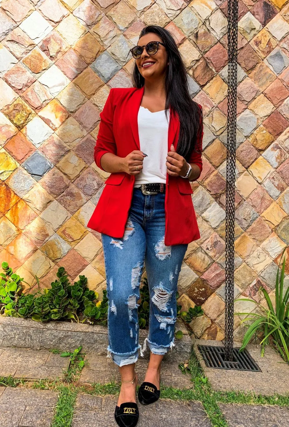 Blazer Feminino Alongado Vermelho